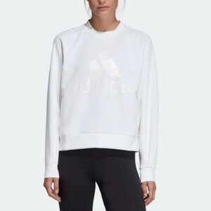 Adidas ID Glory Crewneck Sweatshirt White Women's Size L (Loose Fit)